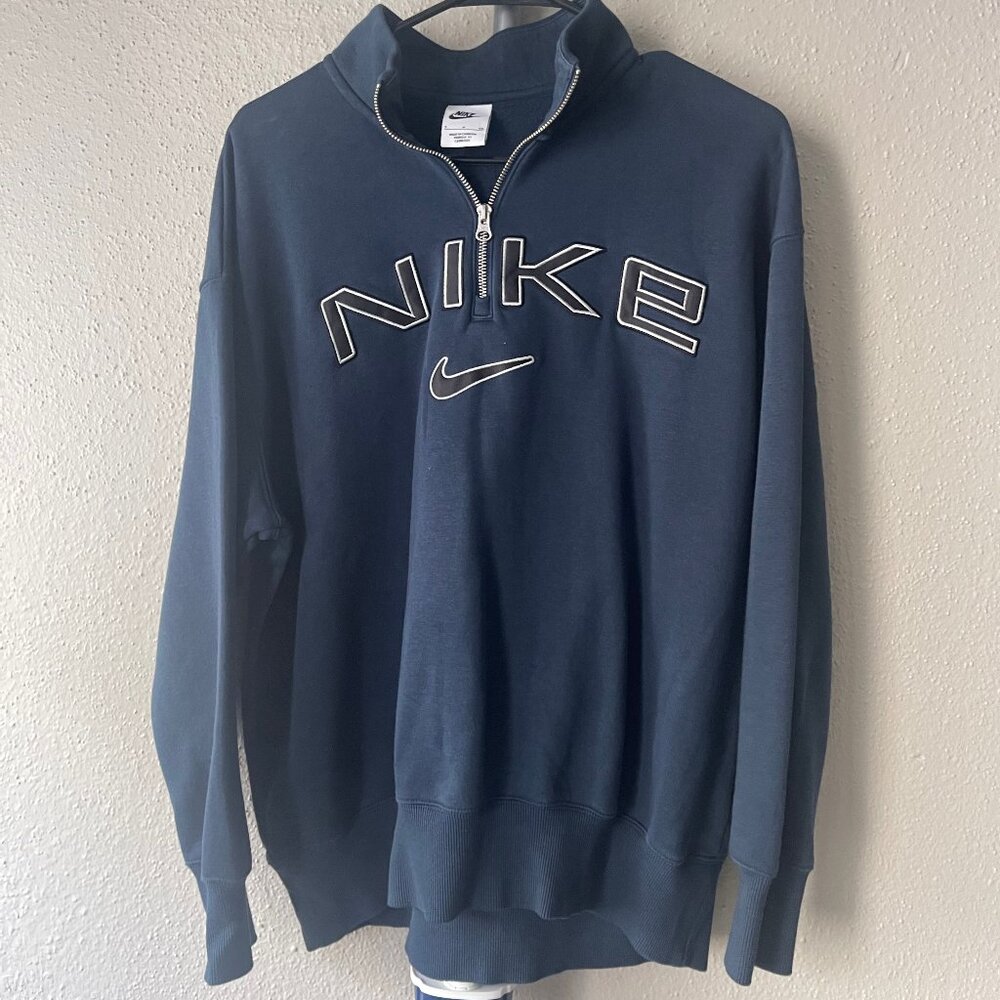Nike Women Navy Half Zip Size L